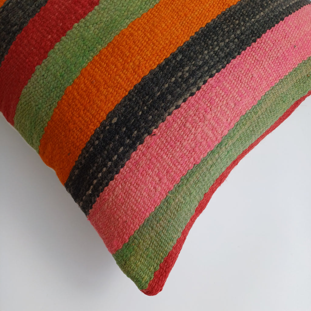 Moroccan Handmade Multicoloured Rug Cushion Cover 20''x20'' / 50x50 CM