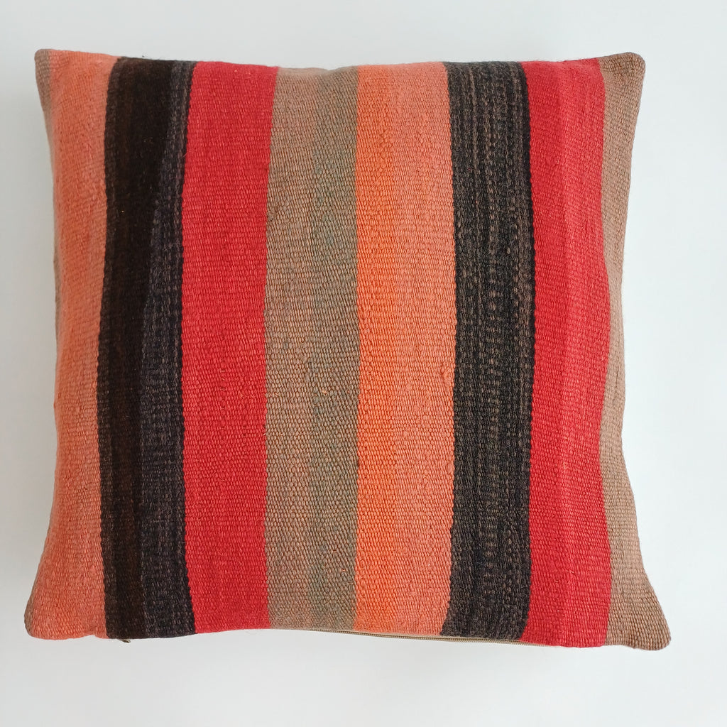 Moroccan Vintage Handmade Multicoloured Rug Cushion Cover 20''x20'' / 50x50 CM