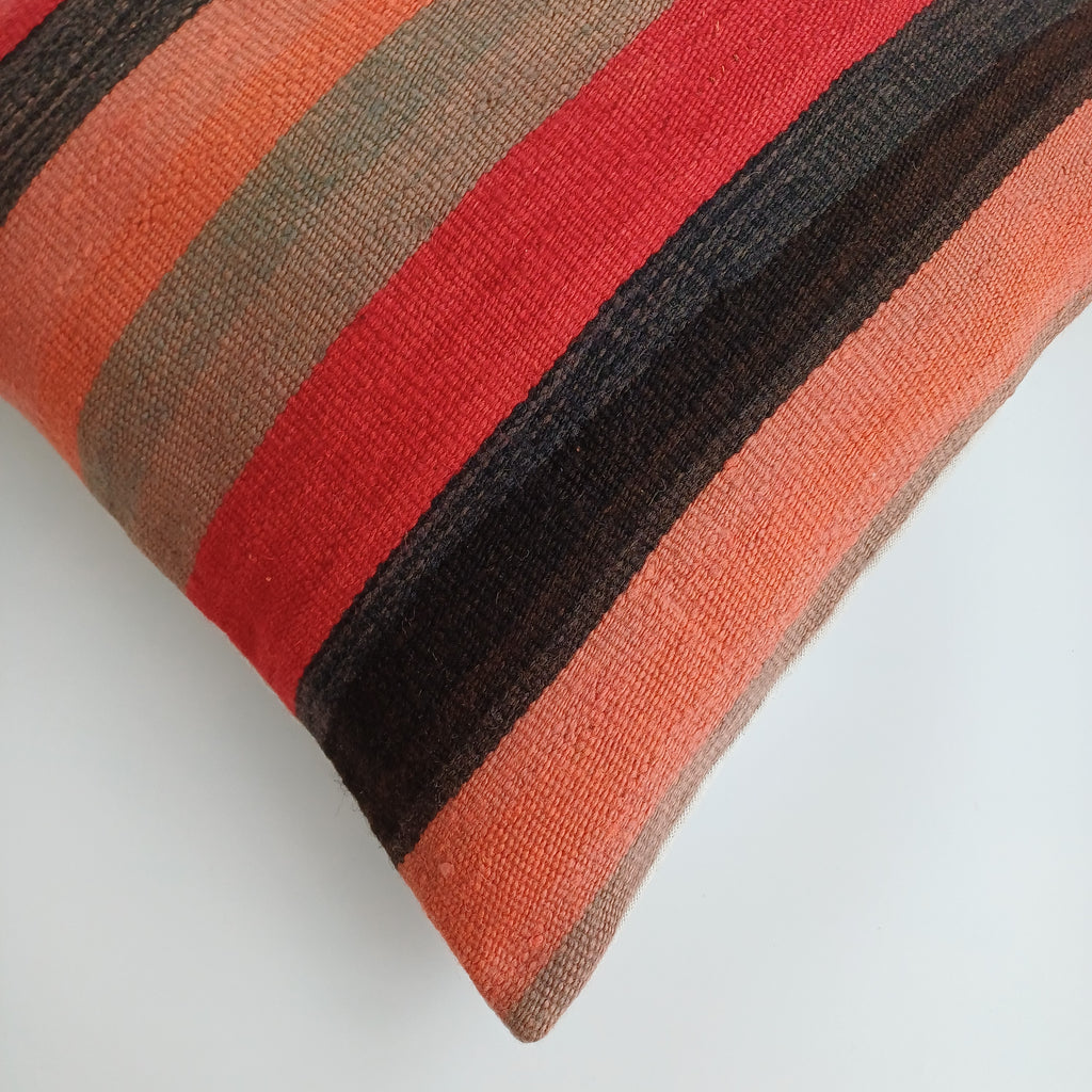 Moroccan Vintage Handmade Multicoloured Rug Cushion Cover 20''x20'' / 50x50 CM