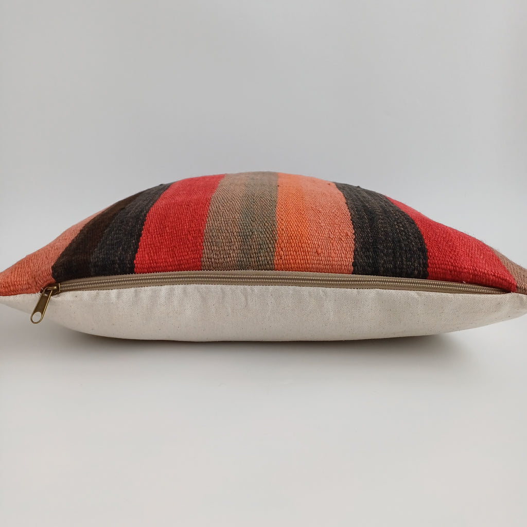 Moroccan Vintage Handmade Multicoloured Rug Cushion Cover 20''x20'' / 50x50 CM
