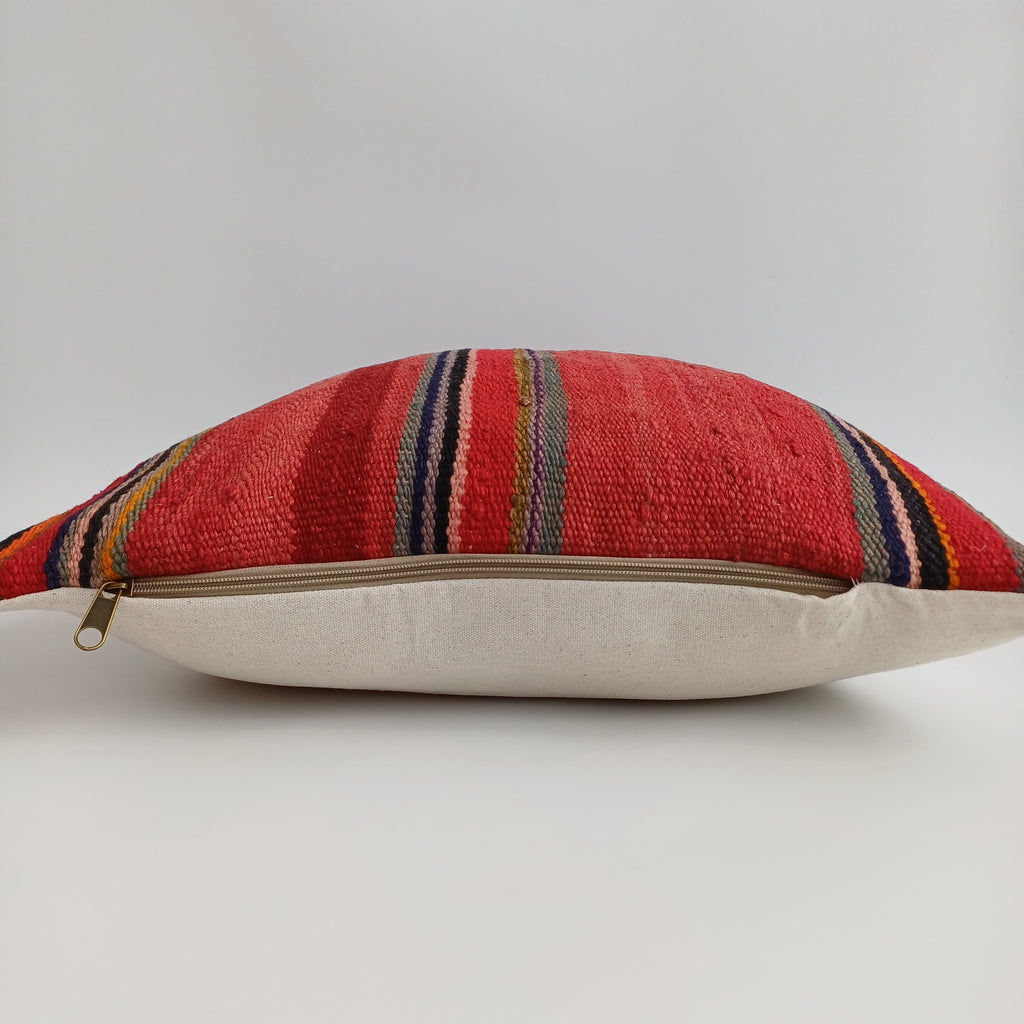 Moroccan Handmade Multicoloured Rug Cushion Cover 20''x20'' / 50x50 CM