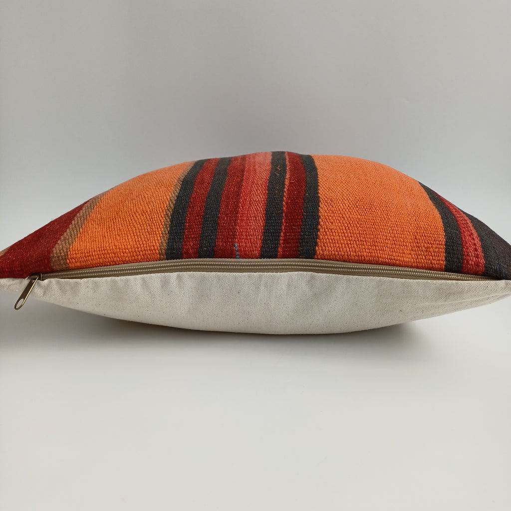 Moroccan Vintage Handmade Multicoloured Rug Cushion Cover 19''x19'' / 48x48 CM