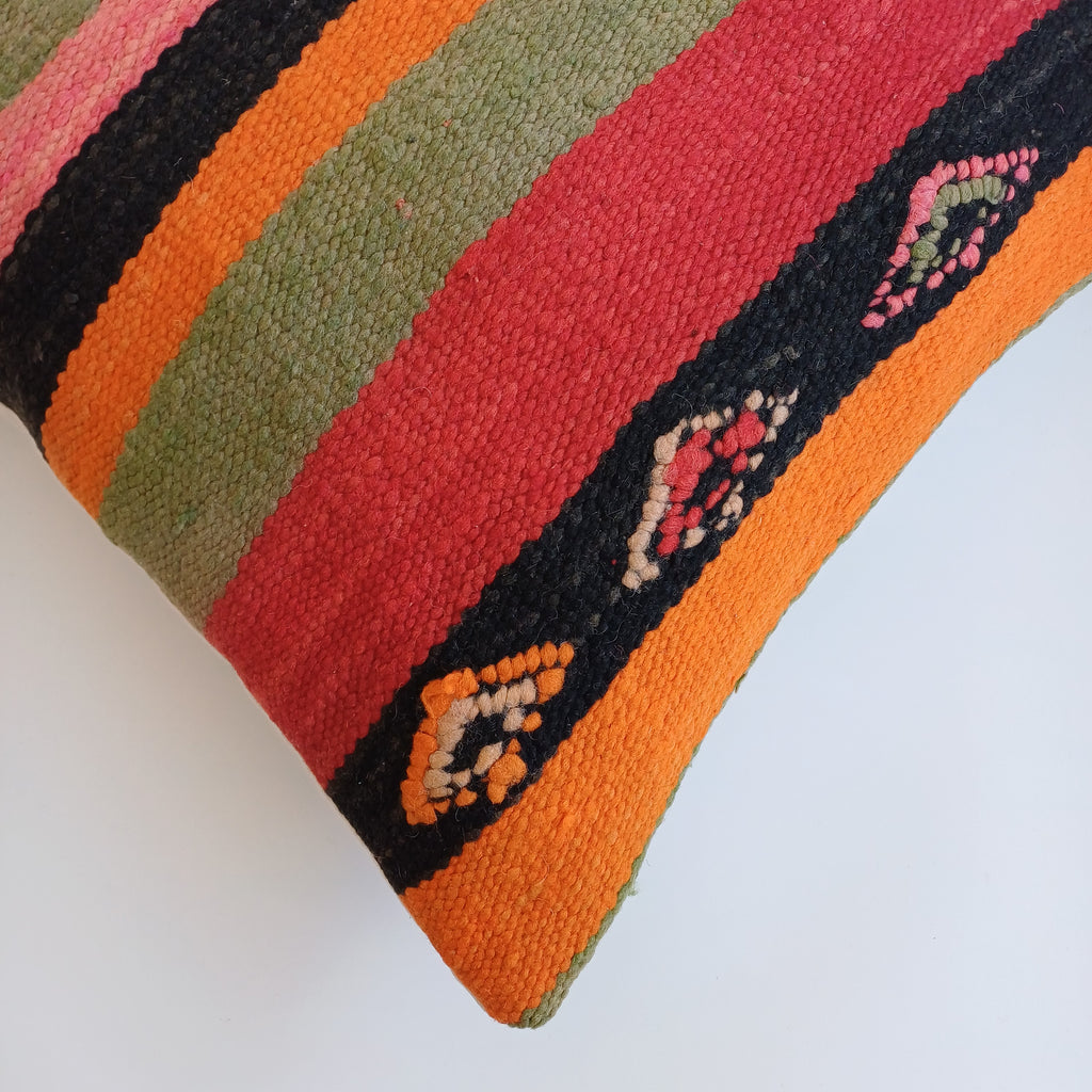 Moroccan Handmade Multicoloured Rug Cushion Cover 20''x20'' / 50x50 CM