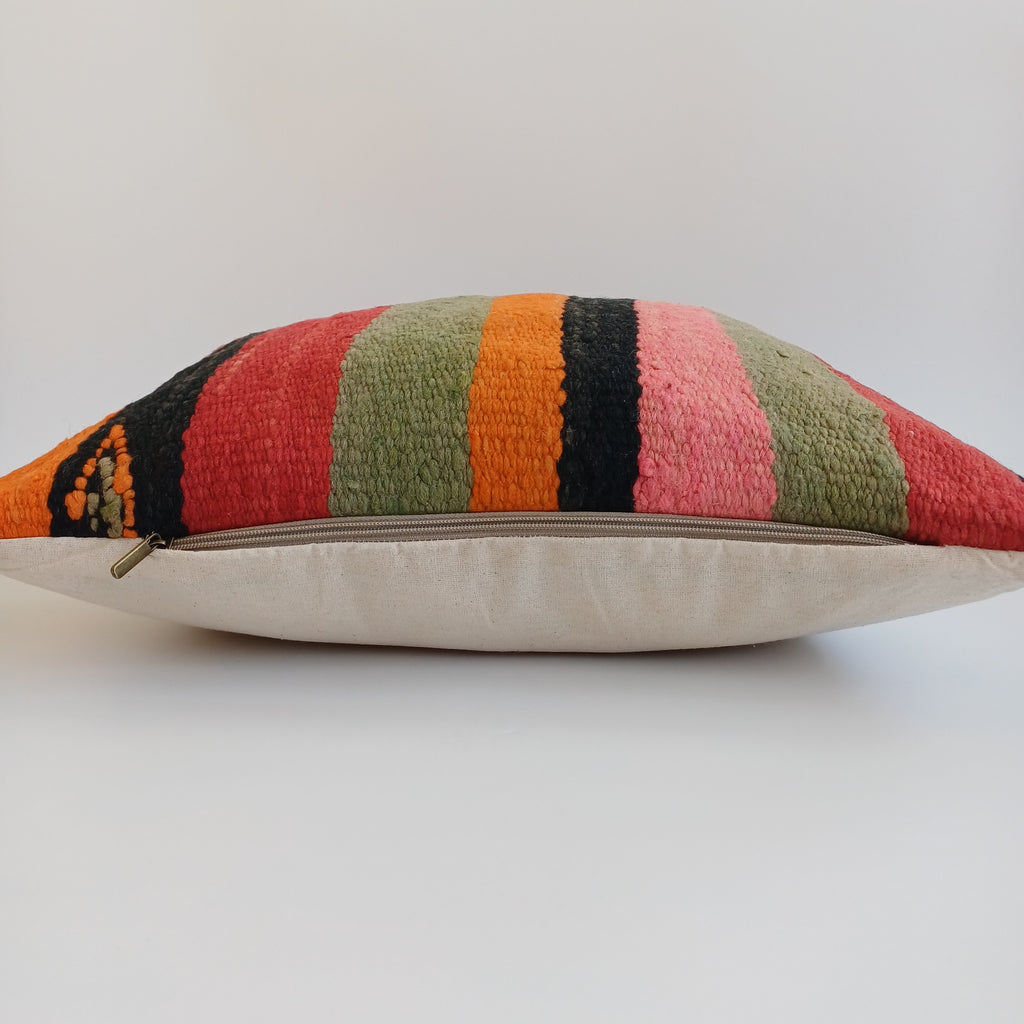 Moroccan Handmade Multicoloured Rug Cushion Cover 20''x20'' / 50x50 CM