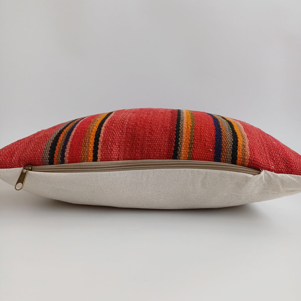 Moroccan Handmade Multicoloured Rug Cushion Cover 20''x20'' / 50x50 CM