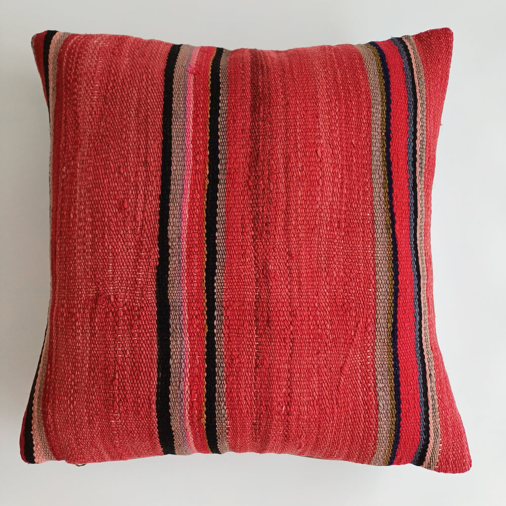 Moroccan Vintage Handmade Multicoloured Rug Cushion Cover 20''x20'' / 50x50 CM
