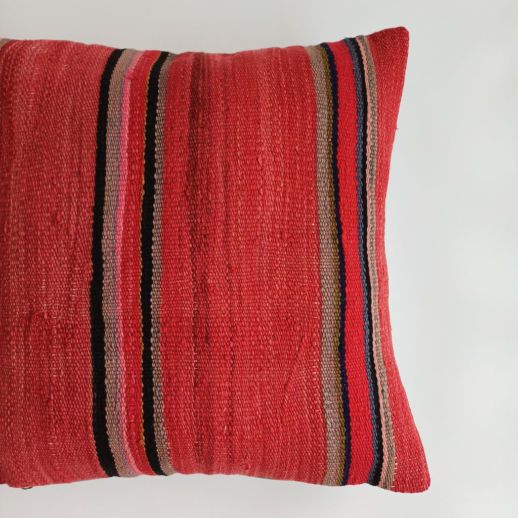 Moroccan Vintage Handmade Multicoloured Rug Cushion Cover 20''x20'' / 50x50 CM