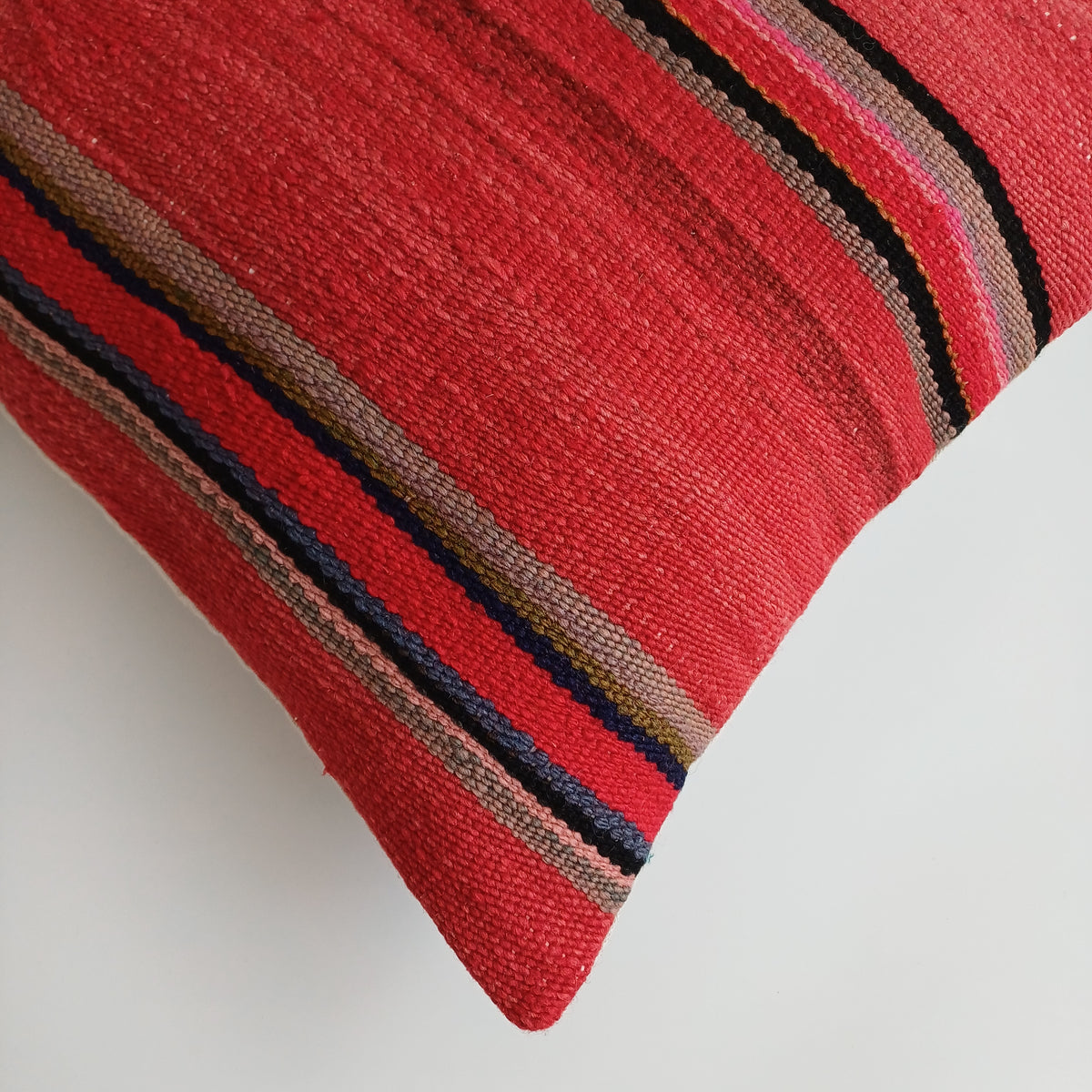 Moroccan Vintage Handmade Multicoloured Rug Cushion Cover 20''x20'' / 50x50 CM