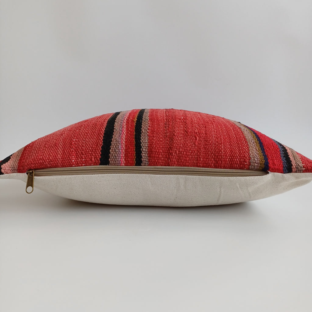 Moroccan Vintage Handmade Multicoloured Rug Cushion Cover 20''x20'' / 50x50 CM