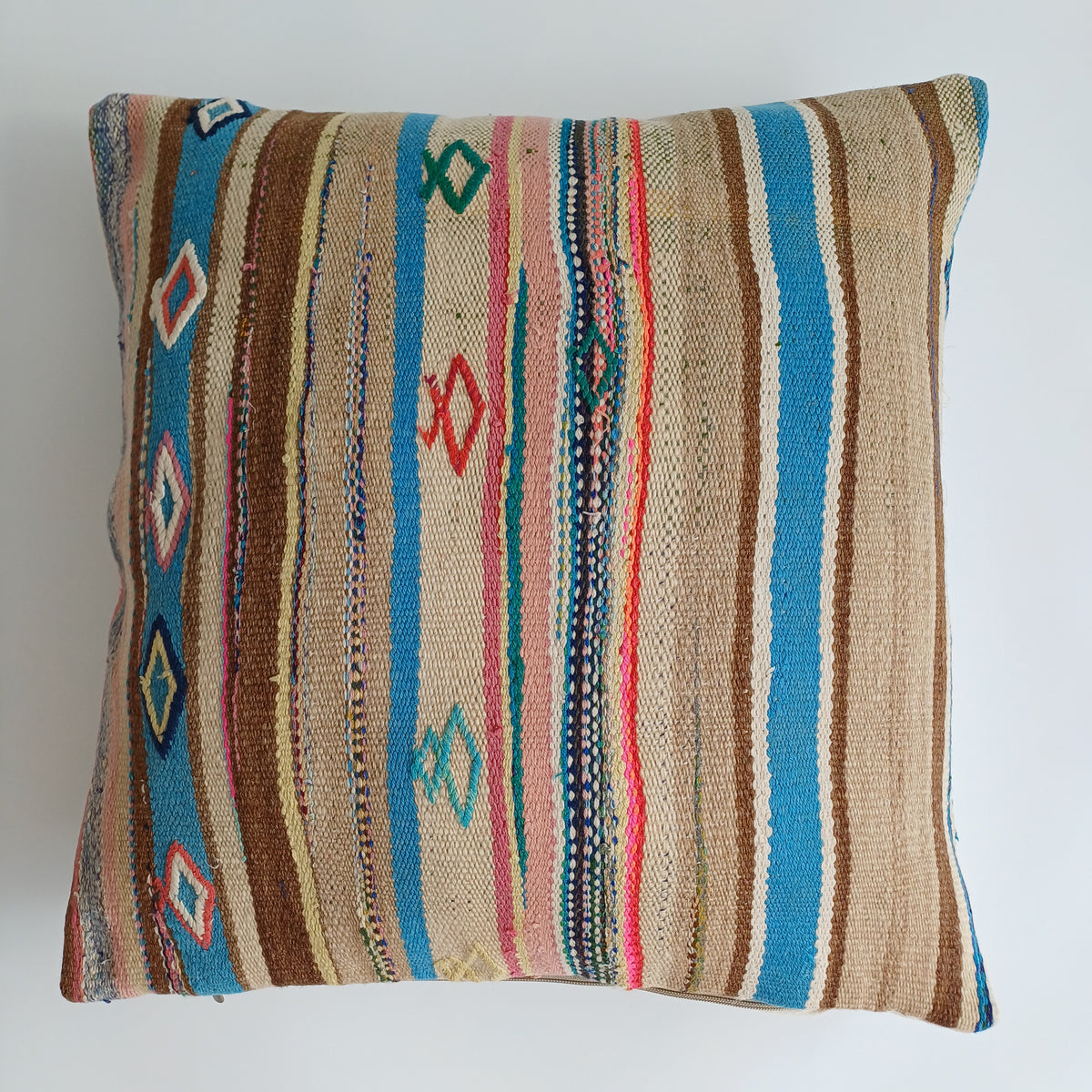 Moroccan Handmade Multicoloured Rug Cushion Cover 20''x20'' / 50x50 CM