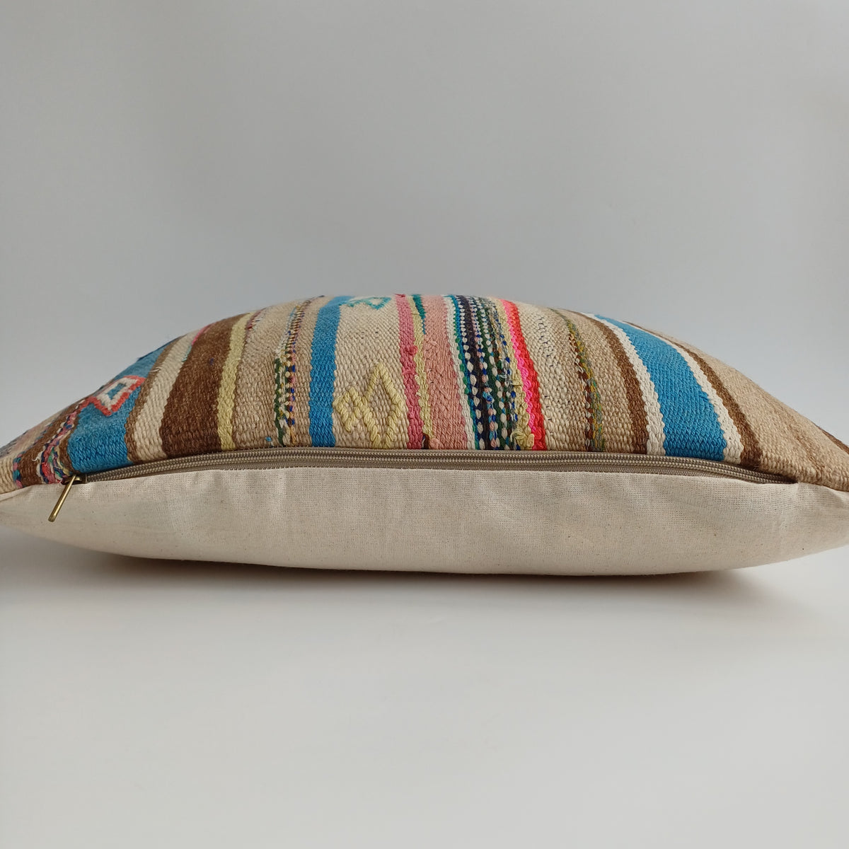 Moroccan Handmade Multicoloured Rug Cushion Cover 20''x20'' / 50x50 CM