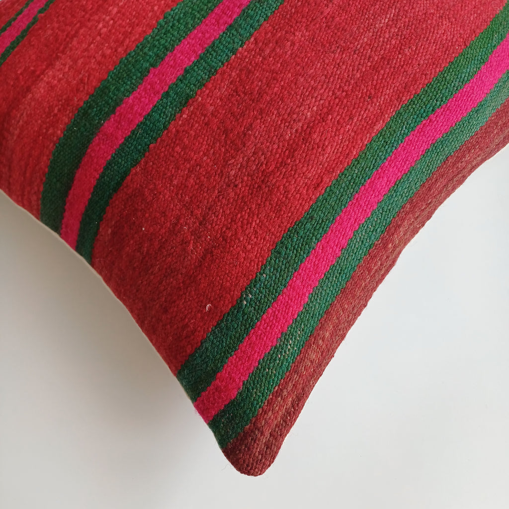 Moroccan Handmade Multicoloured Rug Cushion Cover 20''x20'' / 50x50 CM