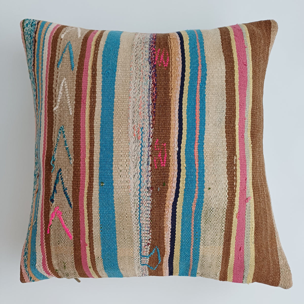 Moroccan Handmade Multicoloured Rug Cushion Cover 20''x20'' / 50x50 CM