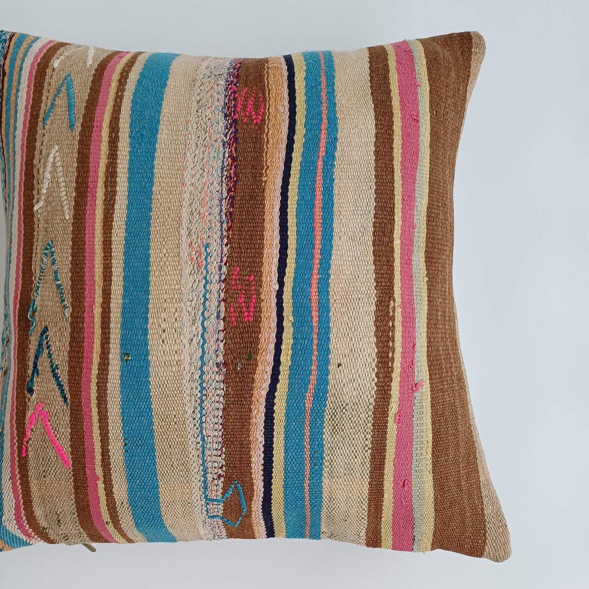 Moroccan Handmade Multicoloured Rug Cushion Cover 20''x20'' / 50x50 CM