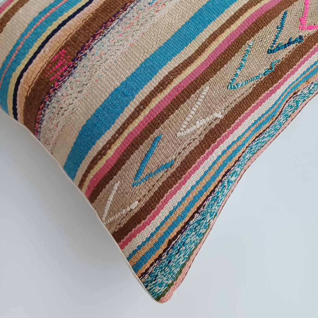 Moroccan Handmade Multicoloured Rug Cushion Cover 20''x20'' / 50x50 CM