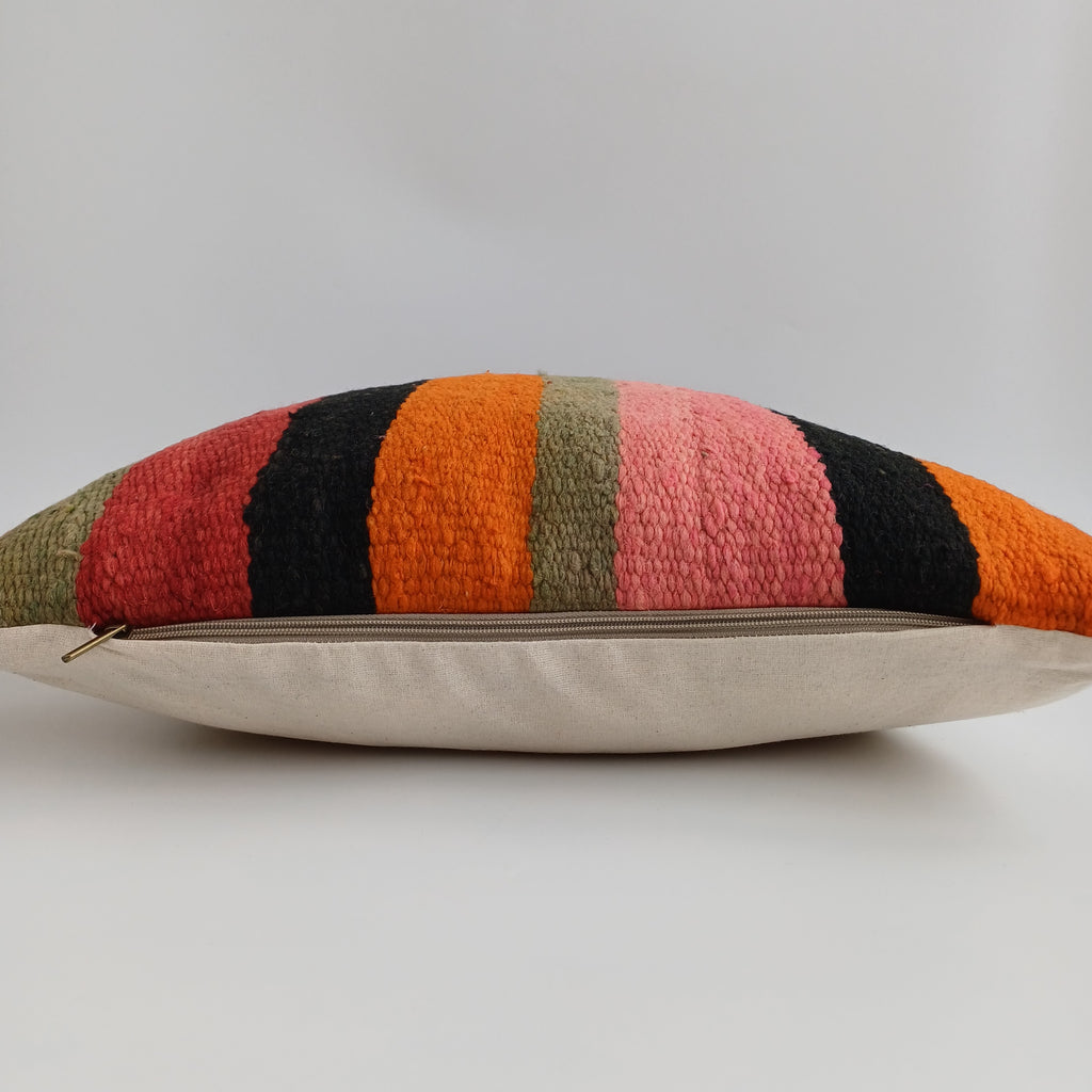 Moroccan Handmade Multicoloured Rug Cushion Cover 20''x20'' / 50x50 CM