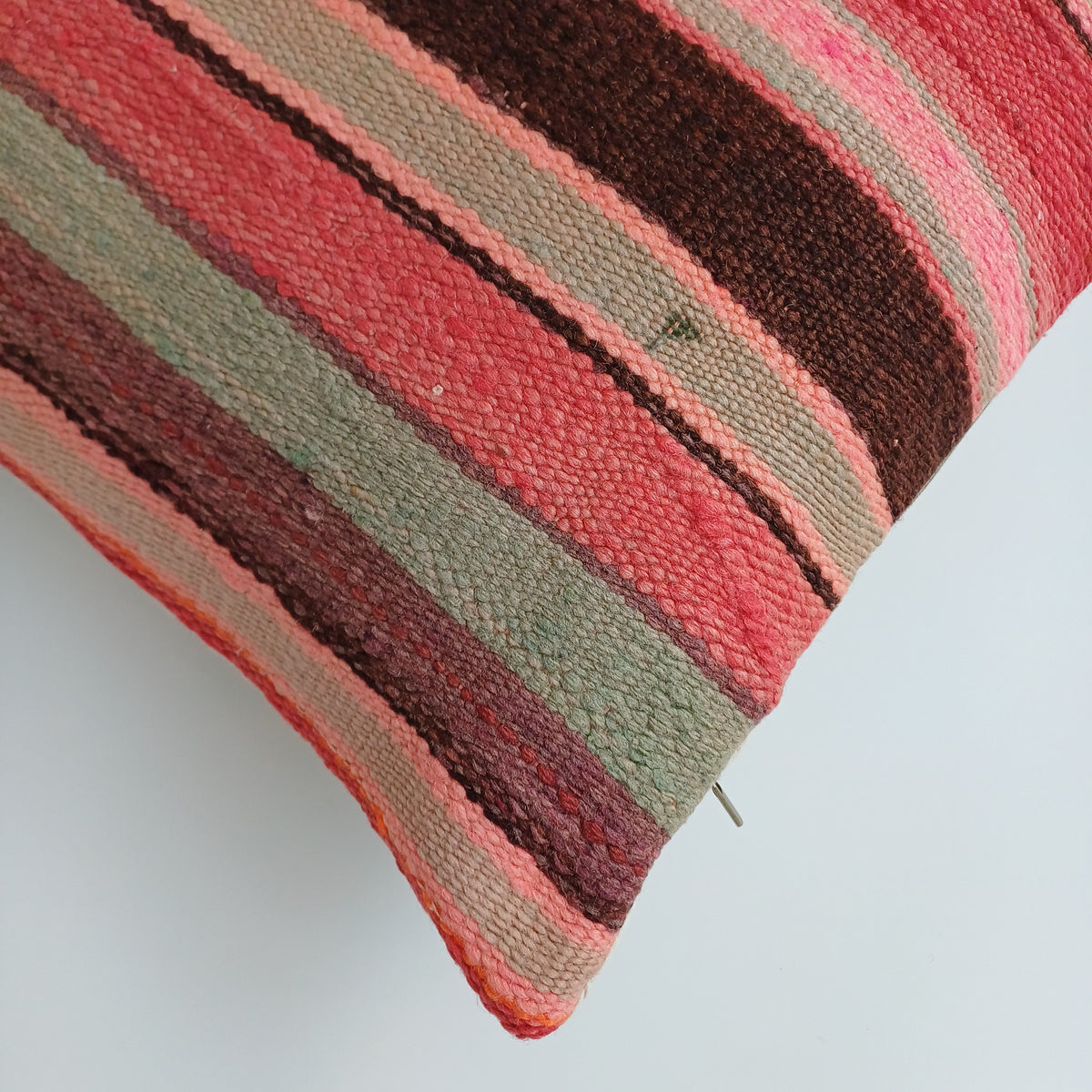 Moroccan Vintage Handmade Multicoloured Rug Cushion Cover 20''x20'' / 50x50 CM