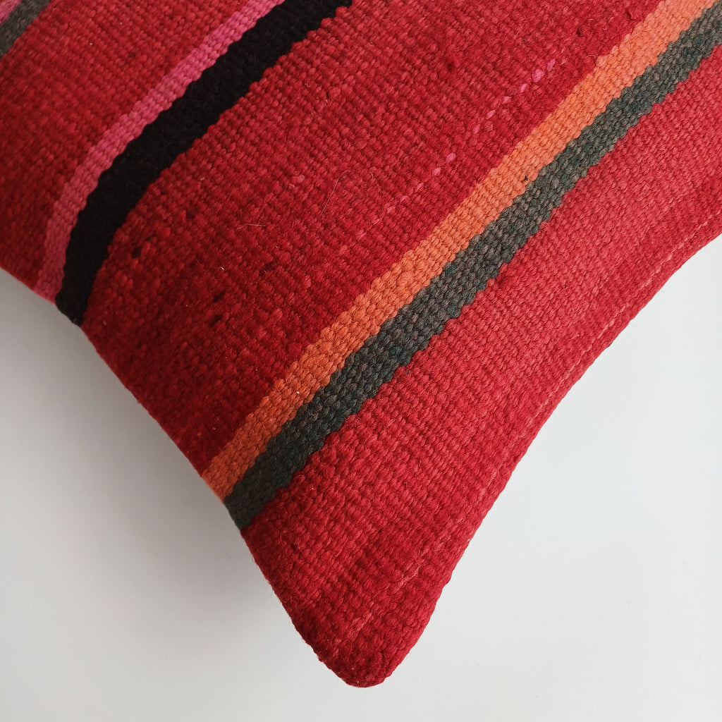Moroccan Handmade Multicoloured Rug Cushion Cover 20''x20'' / 50x50 CM