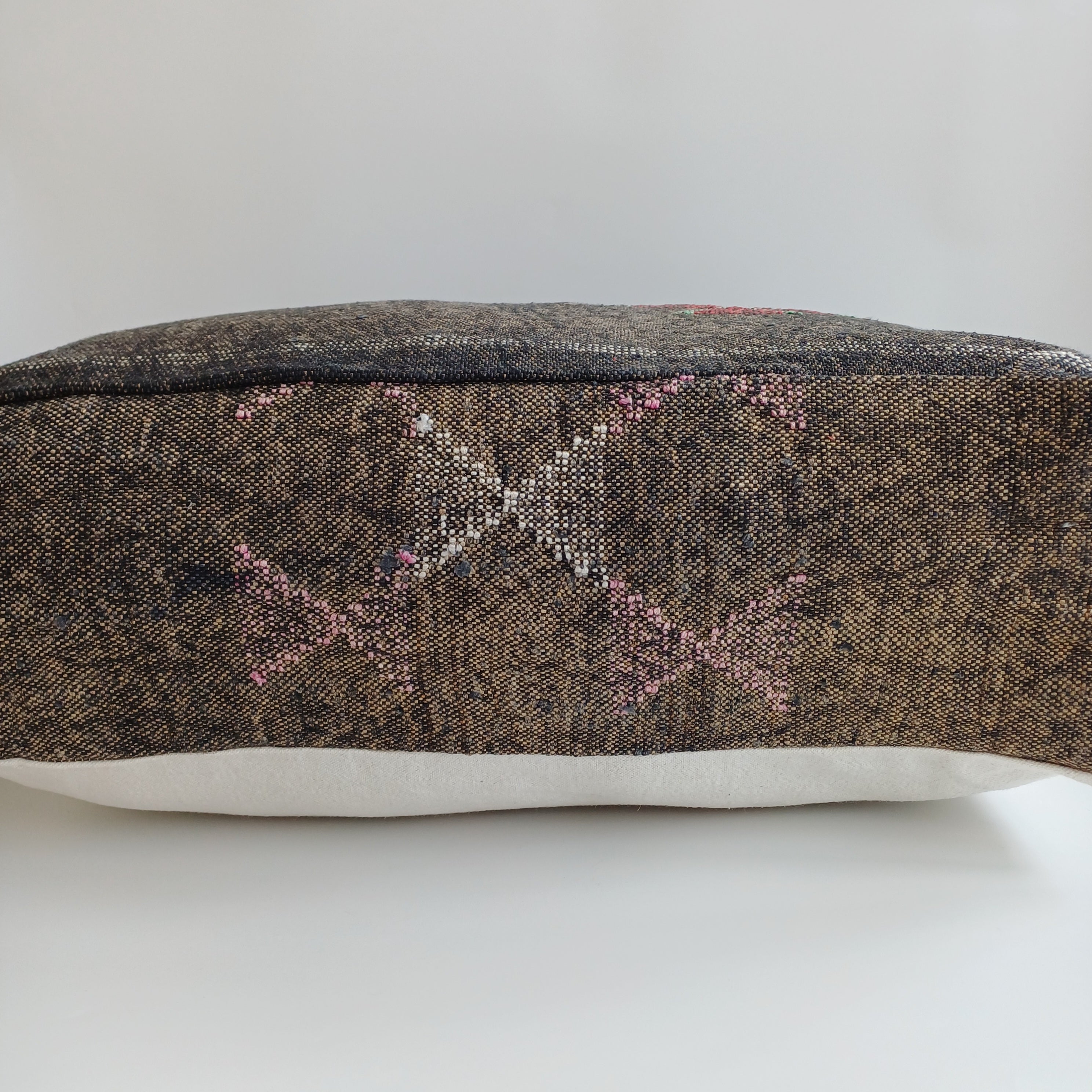 Handmade Moroccan Mushroom Brown Cactus Silk Pouf 58x58x18 CM