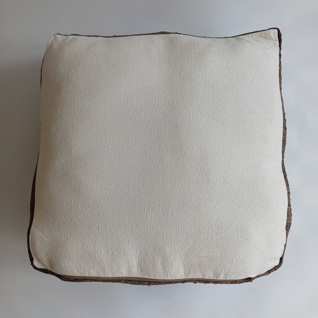 Handmade Moroccan Mushroom Brown Cactus Silk Pouf 58x58x18 CM