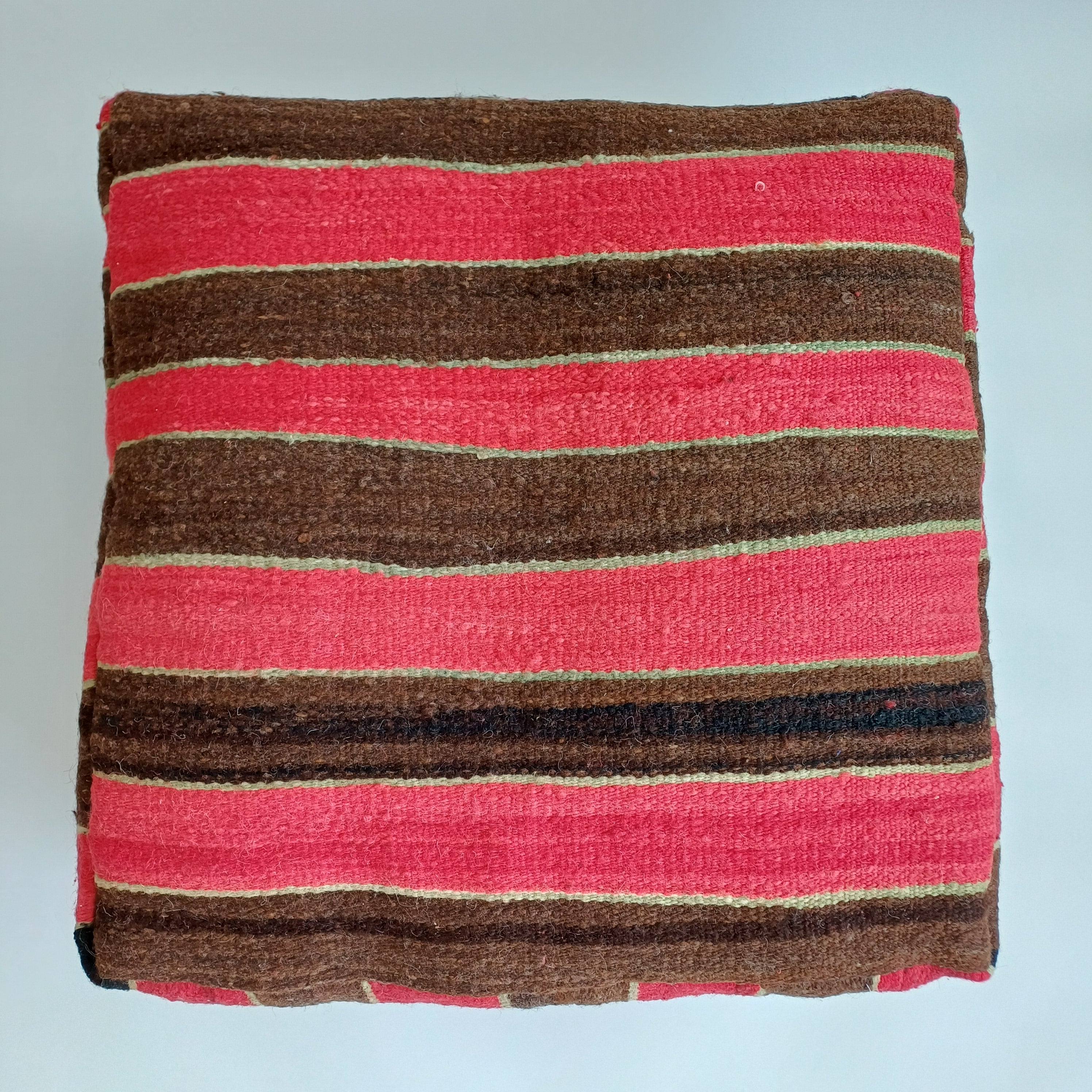Handmade Moroccan Multicoloured Kilim Pouf 60x60x20 CM