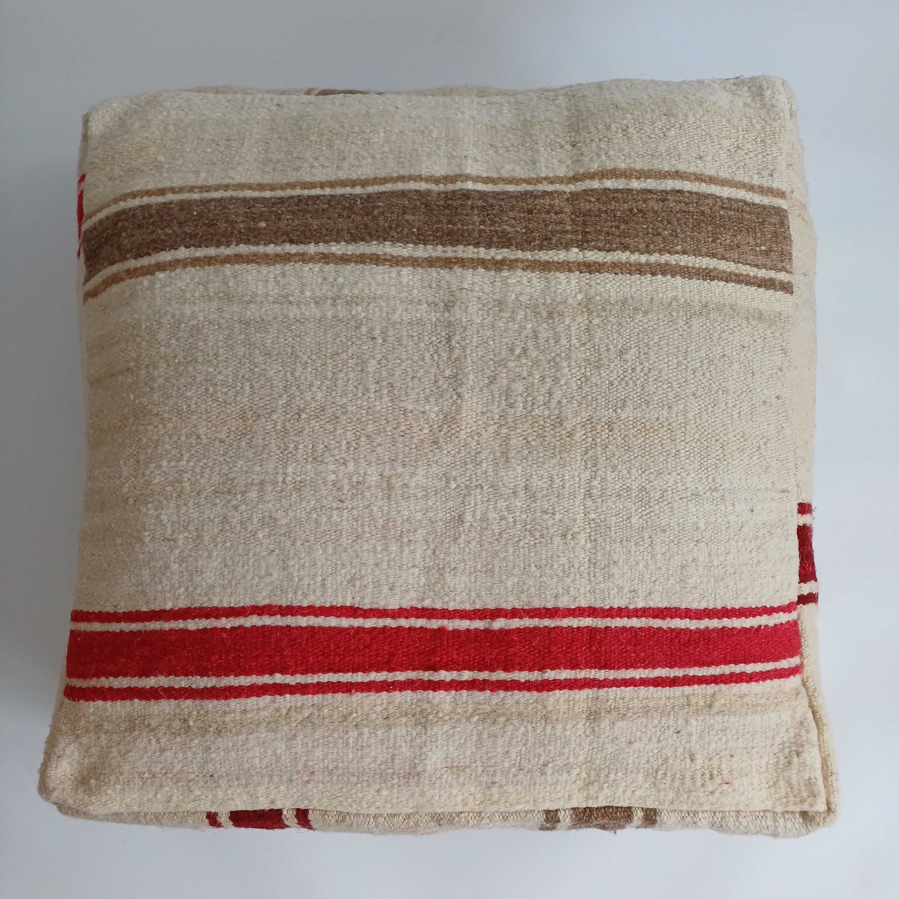 Handmade Moroccan Multicoloured Kilim Pouf 60x60x20 CM