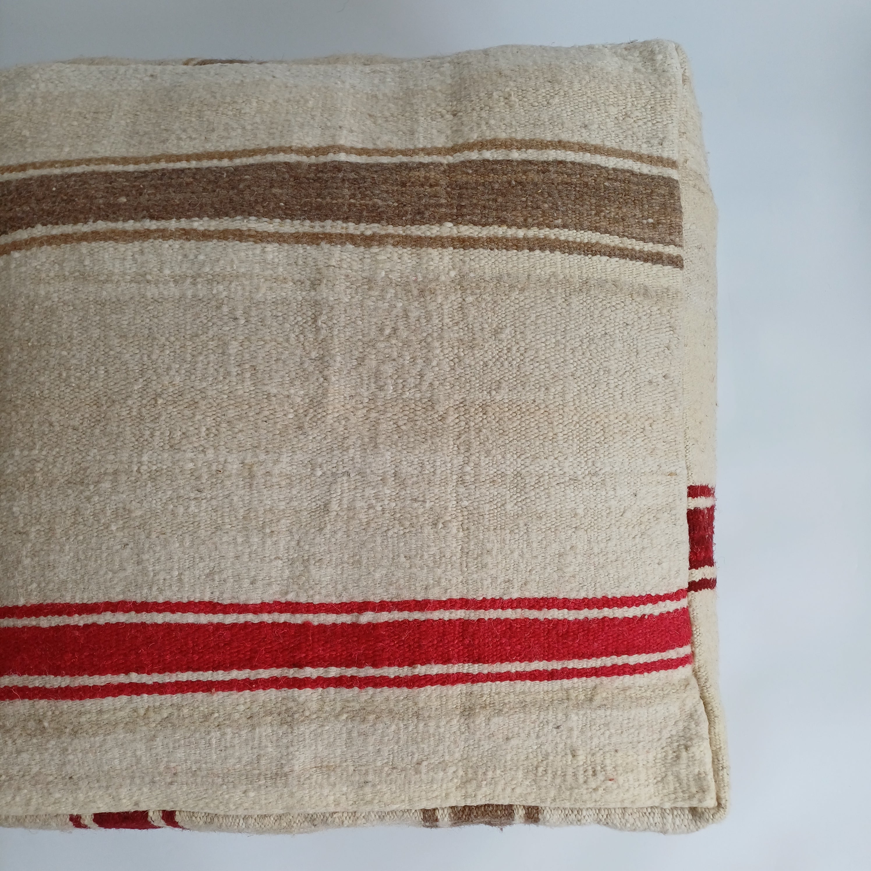 Handmade Moroccan Multicoloured Kilim Pouf 60x60x20 CM