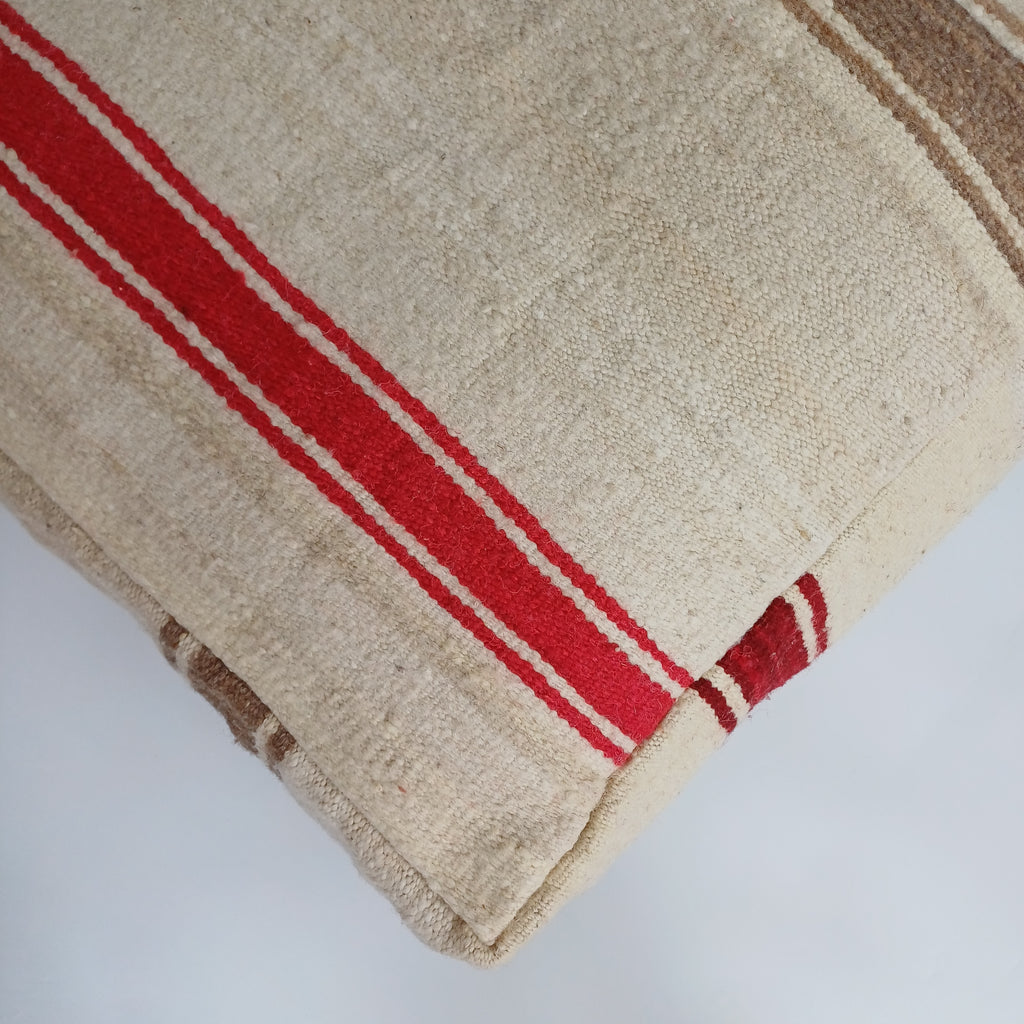 Handmade Moroccan Multicoloured Kilim Pouf 60x60x20 CM