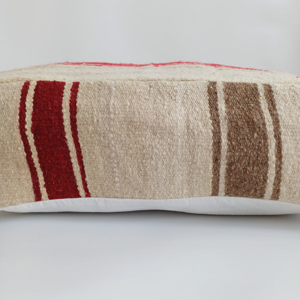 Handmade Moroccan Multicoloured Kilim Pouf 60x60x20 CM