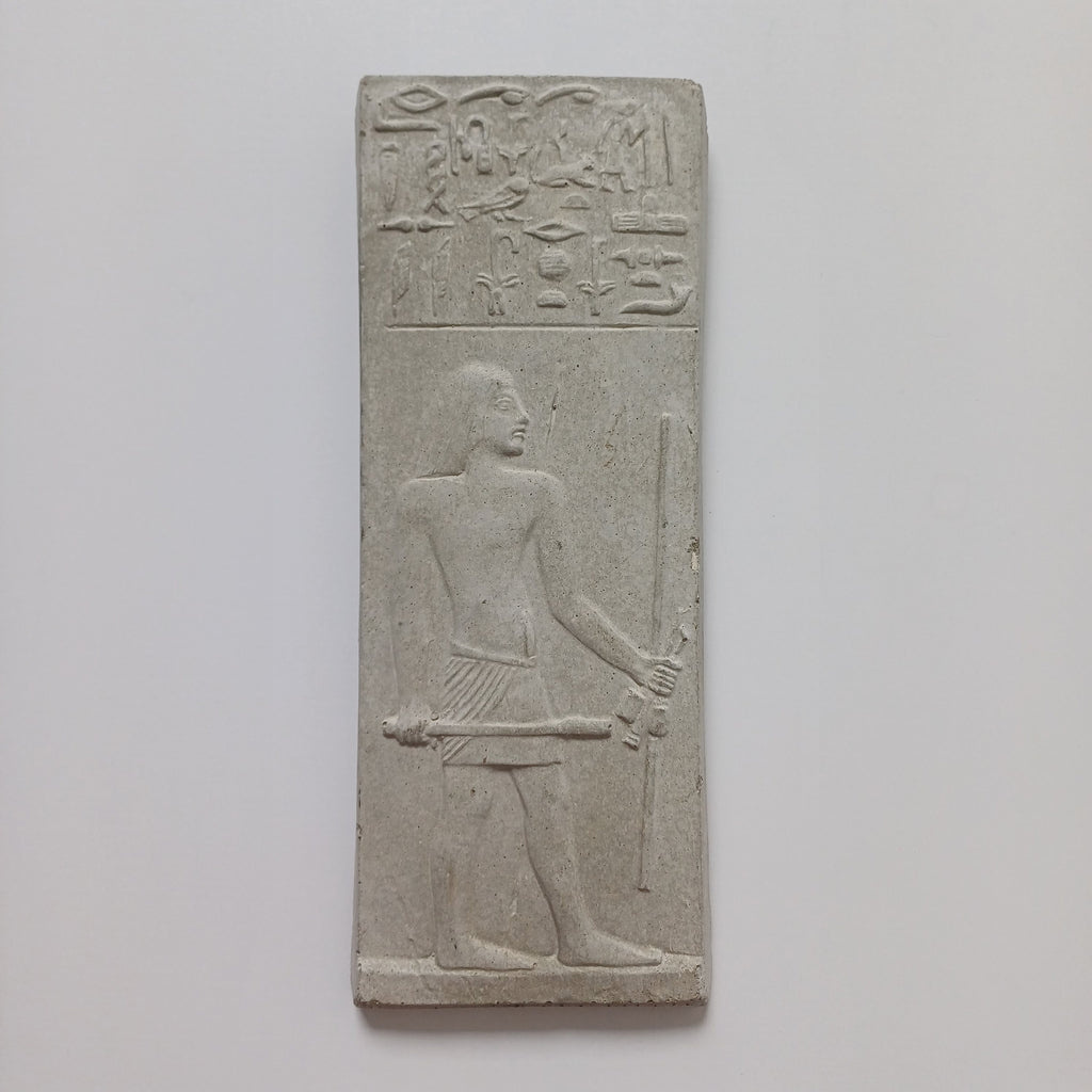Egyptian Style Relief Plaque, Hieroglyph Wall Art, Bohemian Wall Decor 21x8 CM