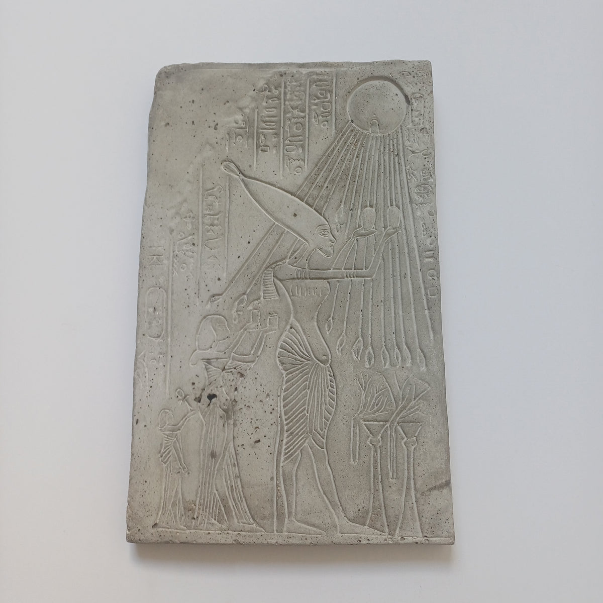 Egyptian Akhenaten Nefertiti Wall Hanging Plaque, Amarna Period Art Replica 29x18 CM