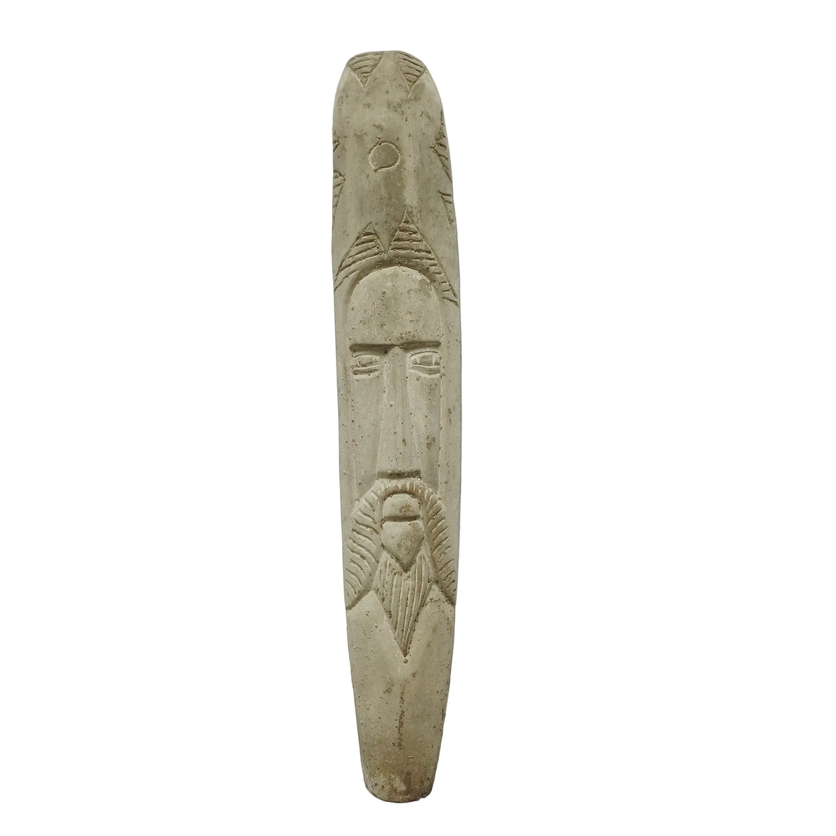 Primitive Long Face Wall Art Hanging, Narrow Vertical Plaque 57x11 CM