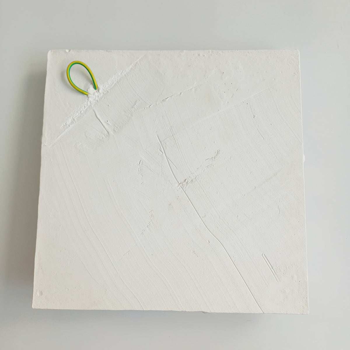 Textured White Floral Relief Wall Hanging Plaque 24x24 CM