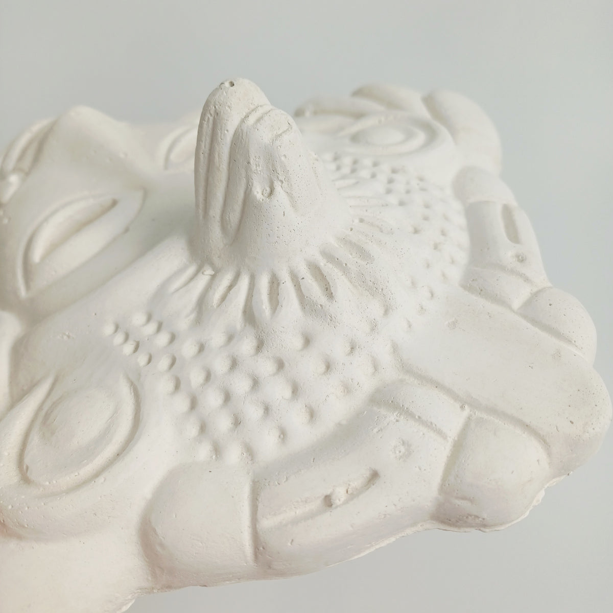 Maya Deity Textured White Wall Hanging Mask Plaque 23x19 CM