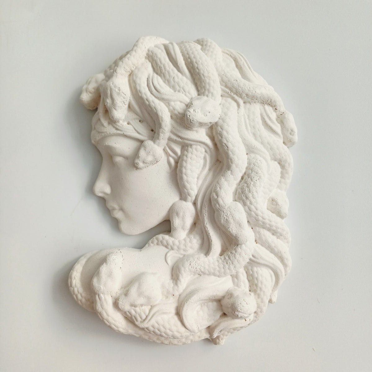 Medusa Textured White Wall Hanging Plaque 14x9.5 CM