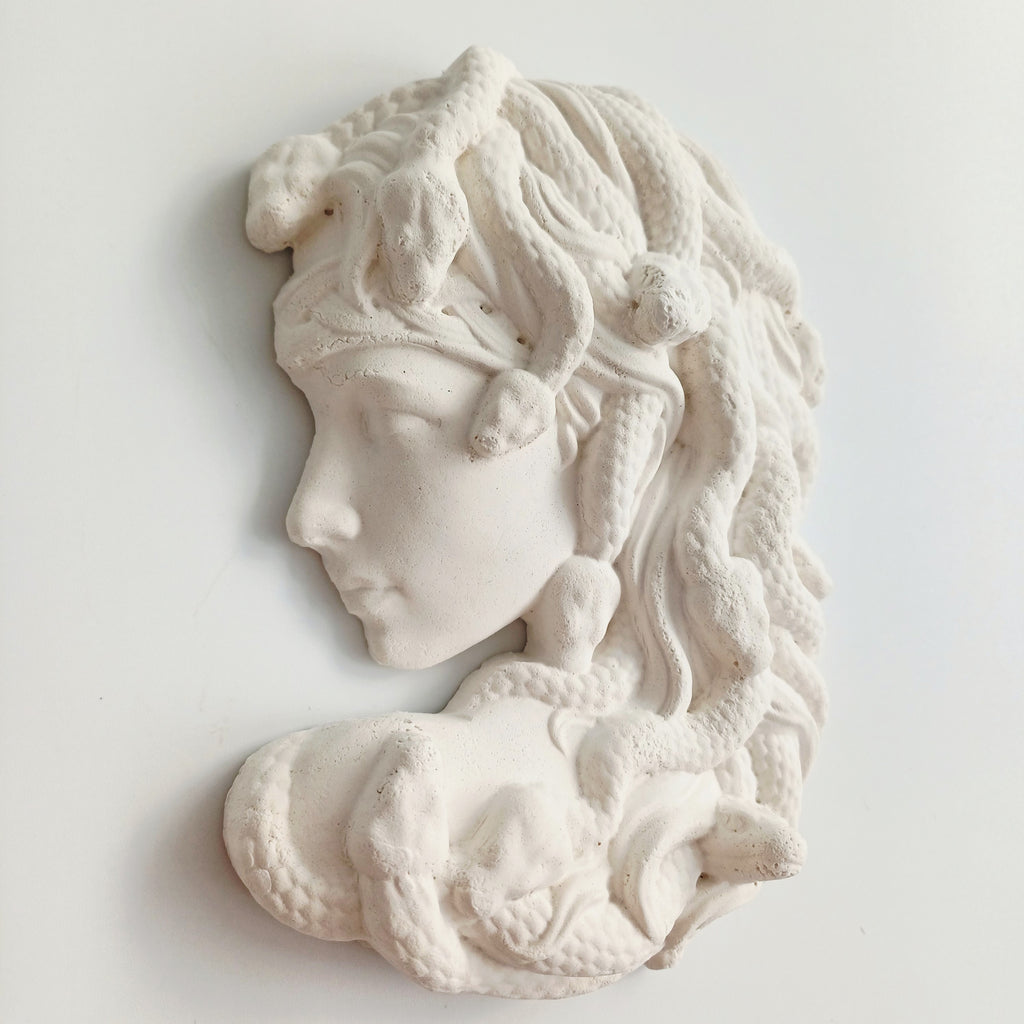 Medusa Textured White Wall Hanging Plaque 14x9.5 CM