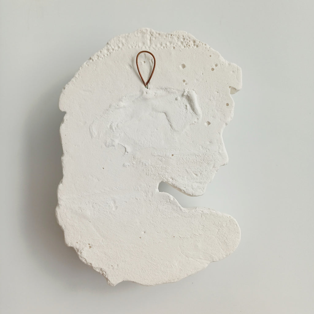 Medusa Textured White Wall Hanging Plaque 14x9.5 CM