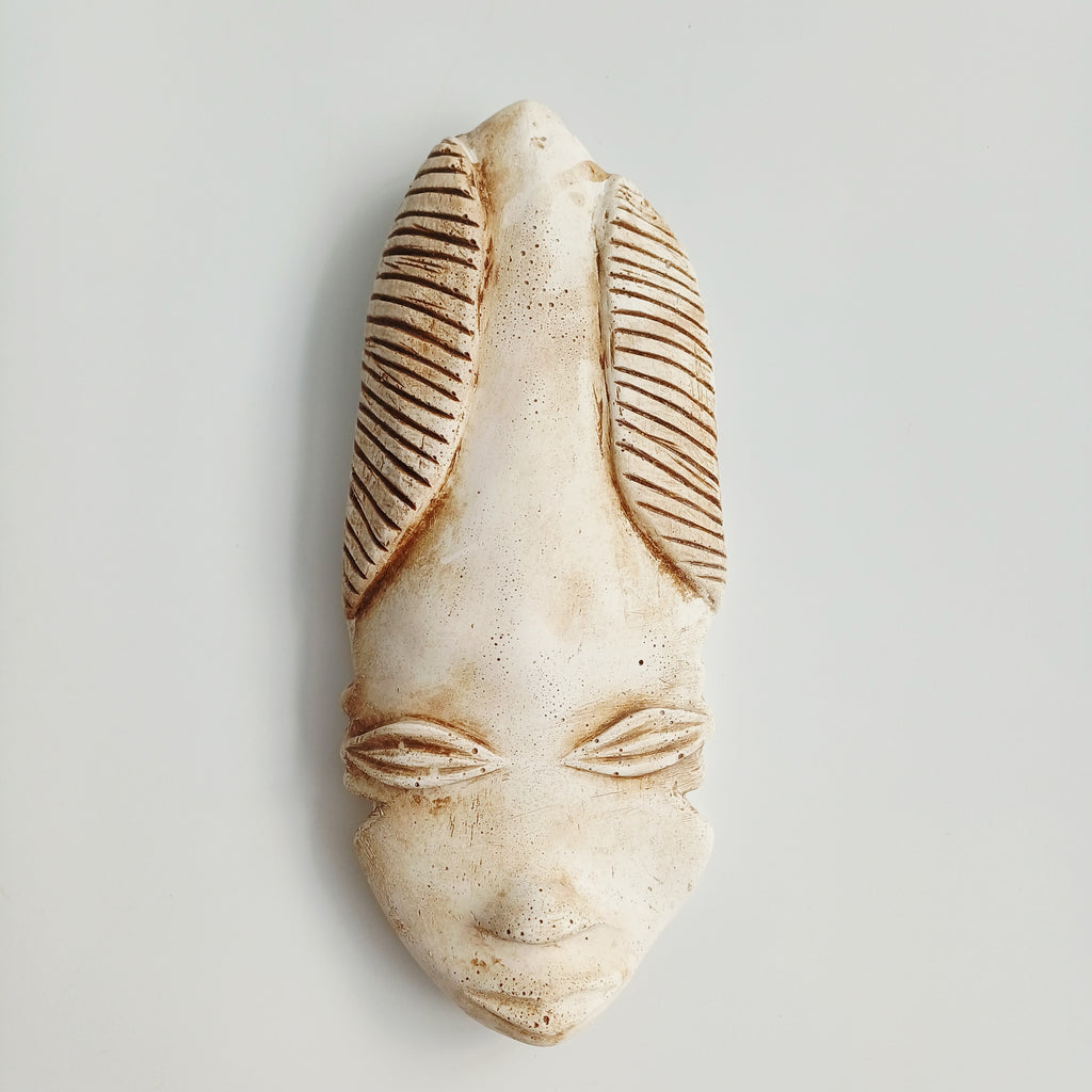 African Tribal Style Face Wall Hanging Plaque 18.5x8 CM