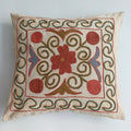Hand Embroidered Multicolour Uzbek Suzani Cushion Cover 17''x16'' / 44x42 CM