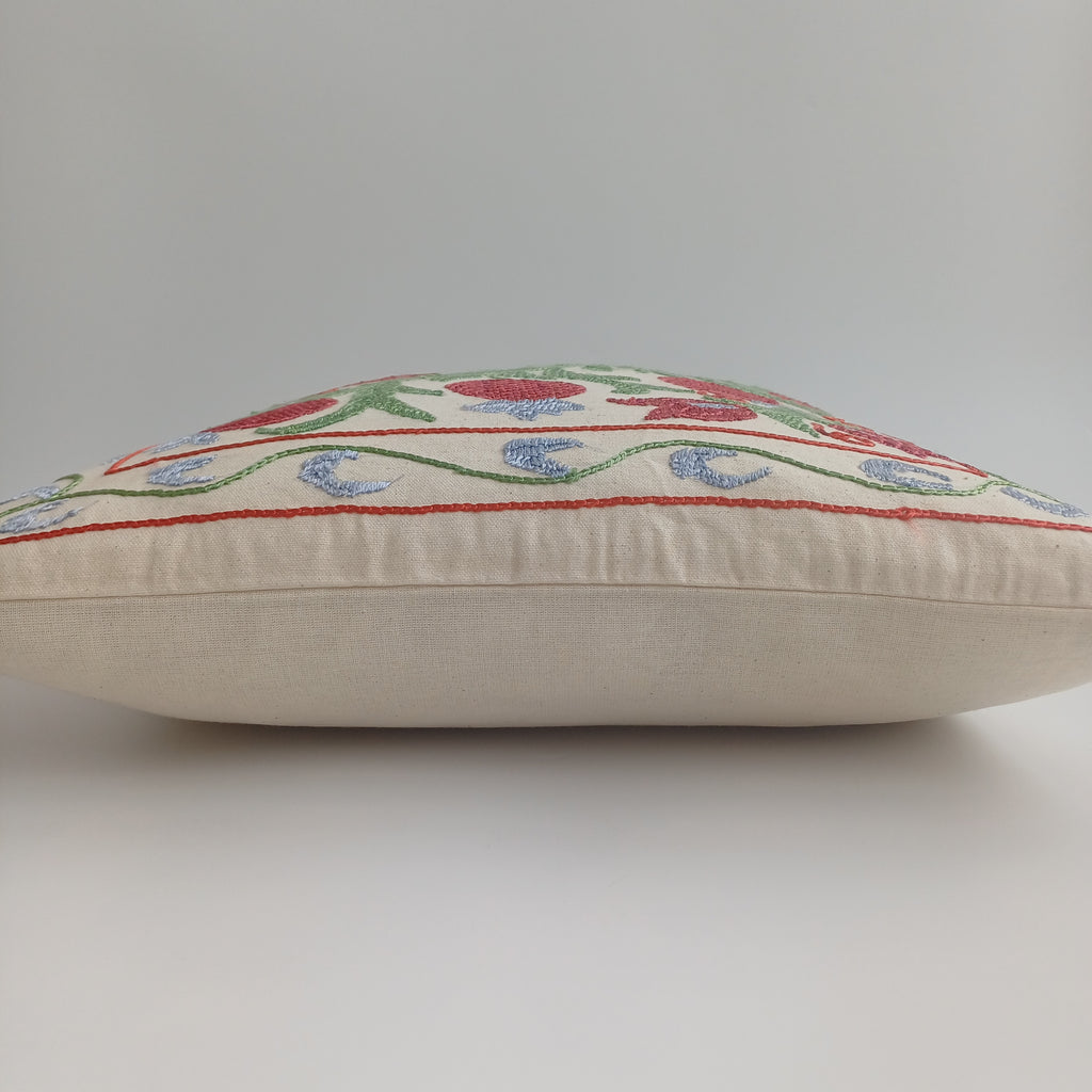 Hand Embroidered Pomegranate Multicolour Uzbek Suzani Cushion Cover 18''x18'' / 46x46 CM