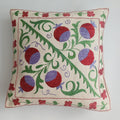 Hand Embroidered Pomegranate Multicolour Uzbek Suzani Cushion Cover 17''x17'' / 44x43 CM