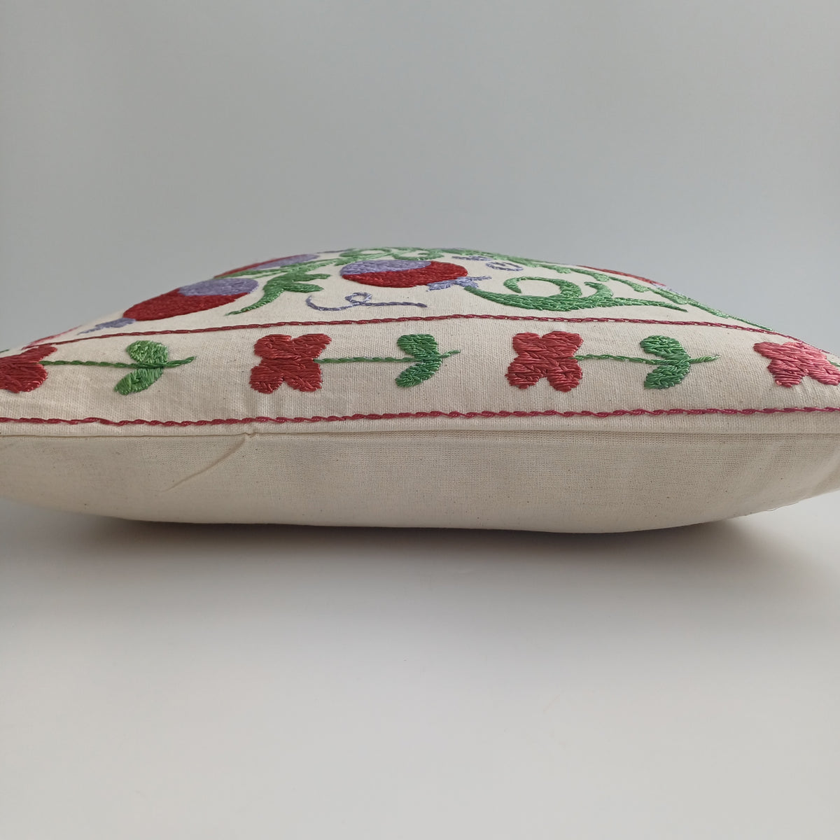 Hand Embroidered Pomegranate Multicolour Uzbek Suzani Cushion Cover 17''x17'' / 44x43 CM