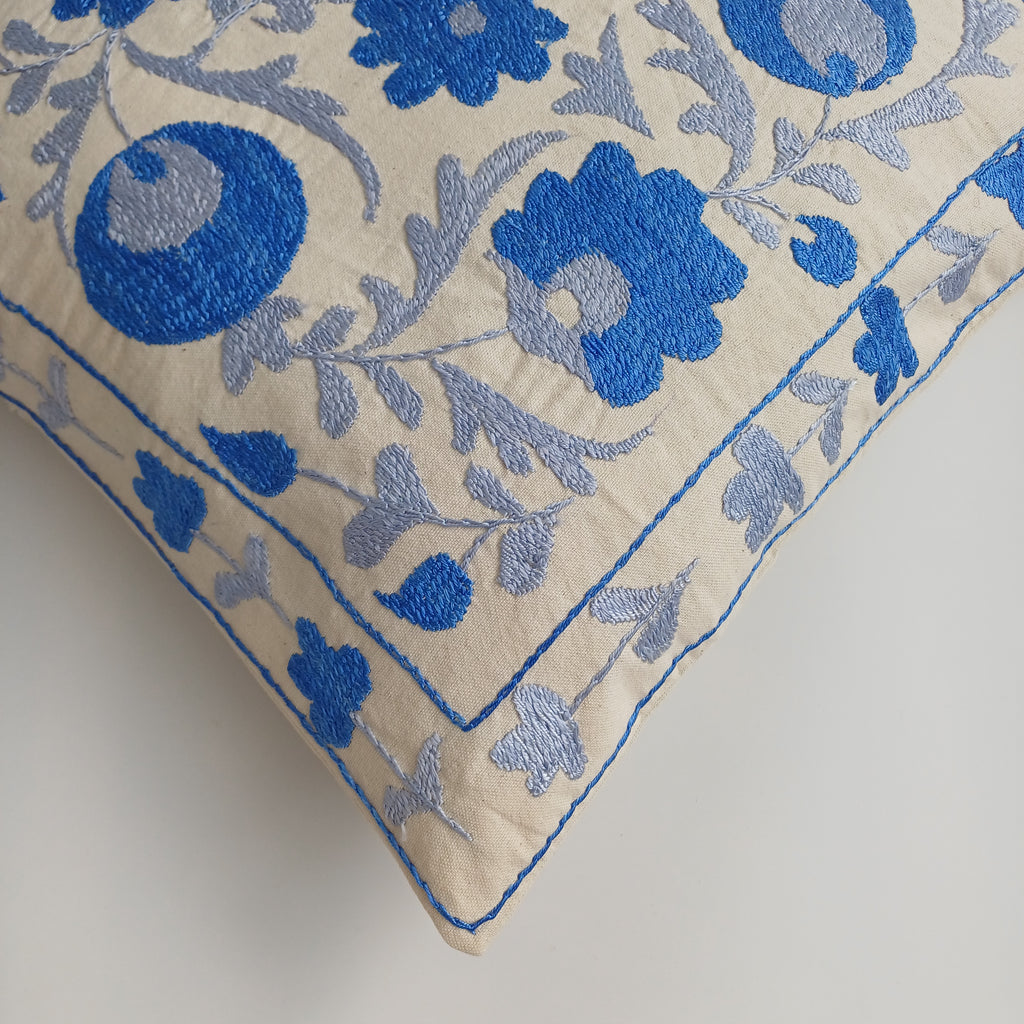 Hand Embroidered Pomegranate Multicolour Uzbek Suzani Cushion Cover 17''x17'' / 45x45 CM
