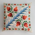 Hand Embroidered Pomegranate Multicolour Uzbek Suzani Cushion Cover 17''x17'' / 45x45 CM