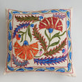 Hand Embroidered Carnation Multicolour Uzbek Suzani Cushion Cover 18.5''x18.5'' / 47x47 CM