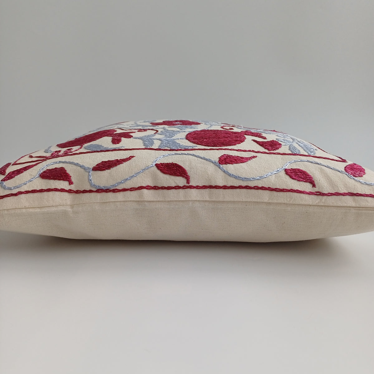 Hand Embroidered Pomegranate Multicolour Uzbek Suzani Cushion Cover 17''x17'' / 44x43 CM