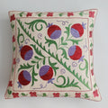 Hand Embroidered Pomegranate Multicolour Uzbek Suzani Cushion Cover 17''x17'' / 43x43 CM