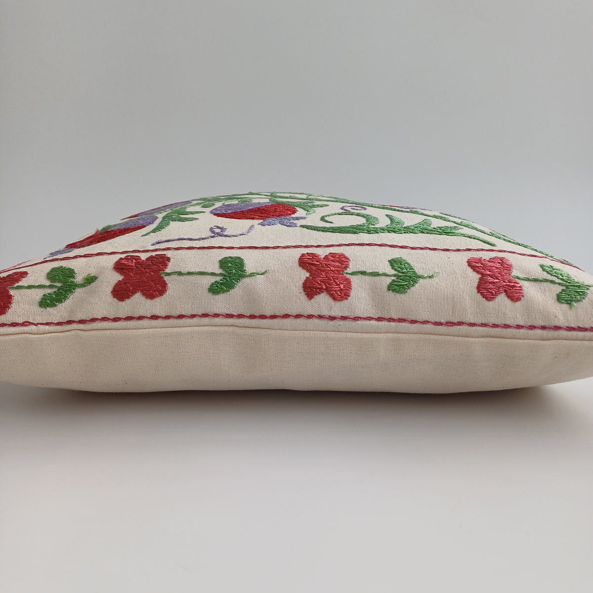 Hand Embroidered Pomegranate Multicolour Uzbek Suzani Cushion Cover 17''x17'' / 43x43 CM