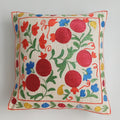 Hand Embroidered Pomegranate Multicolour Uzbek Suzani Cushion Cover 17''x17'' / 43x43 CM
