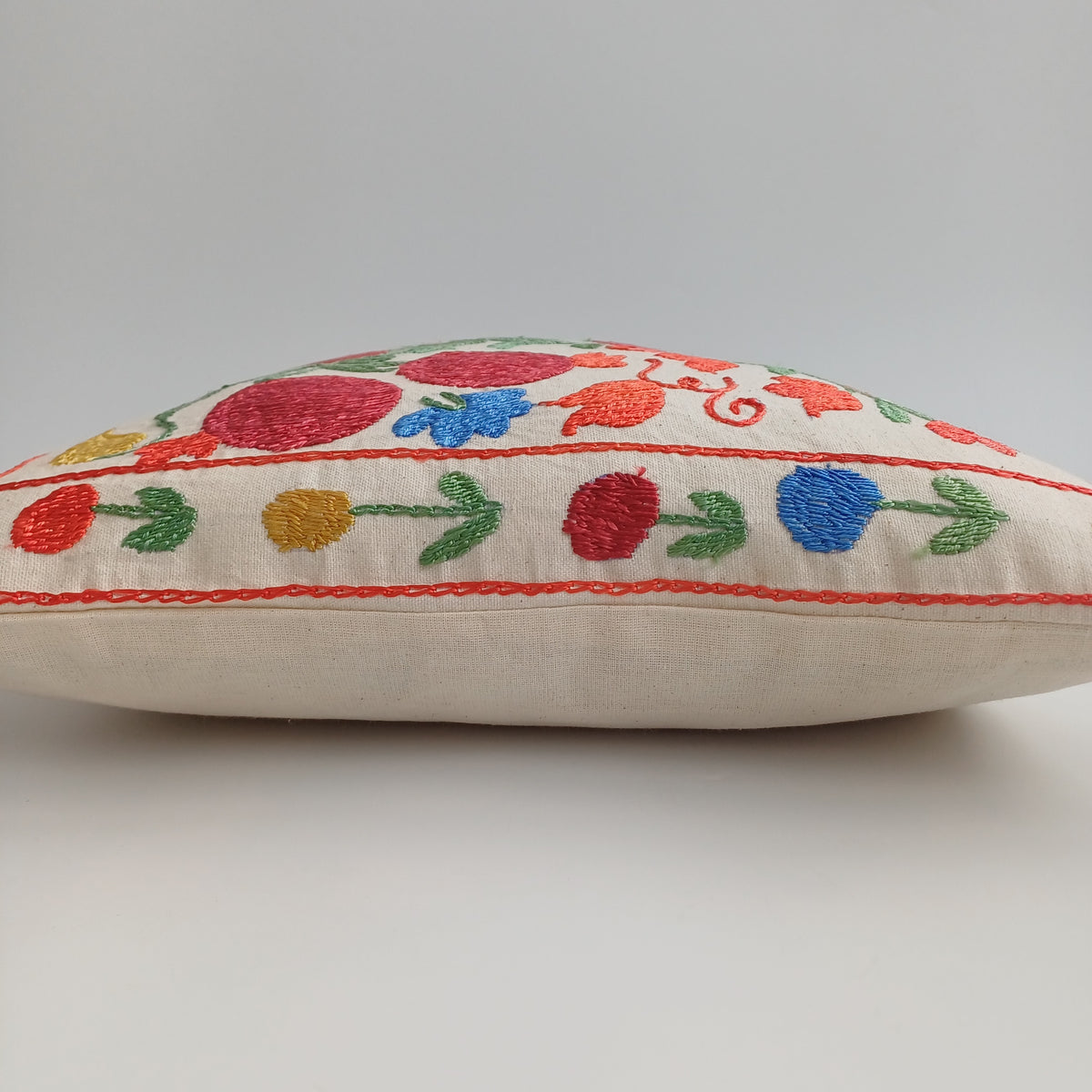 Hand Embroidered Pomegranate Multicolour Uzbek Suzani Cushion Cover 17''x17'' / 43x43 CM